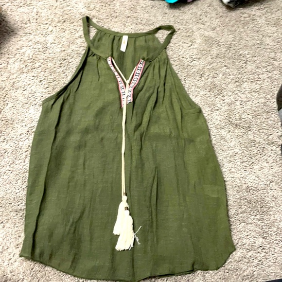Green Cotton Tank Orange Creek - Picture 1 of 2